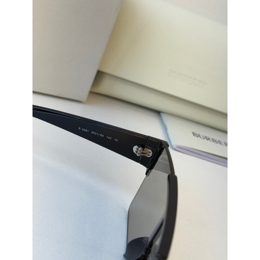 NEW Burberry BE4291 Black Grey Logo Mirror Shield Sunglasses - Picture 5 of 5